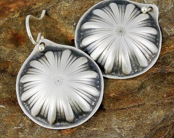 Sterling Silver Flower Earrings, Eco Friendly Earrings