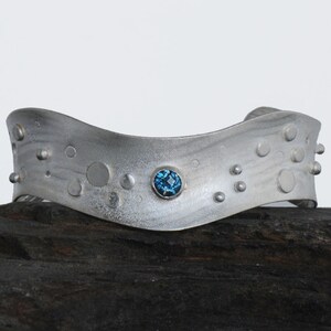 Wavy Sterling Silver Cuff, London Topaz Silver Cuff Bracelet, Wavy Cuff, Sterling Silver Cuff, Eco Friendly Cuff image 2