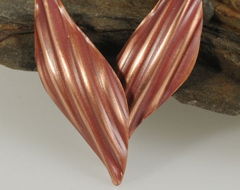 Copper Leaf Earrings, Copper Earrings, Leaf Earrings, Leaf Jewelry