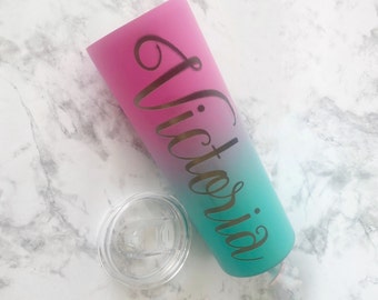 Personalizded Tumbler Insulated Engraved Custom with Lid Straw for Teacher SWeddings Maid of Honor Custom Monogram Gift Stainless Steel