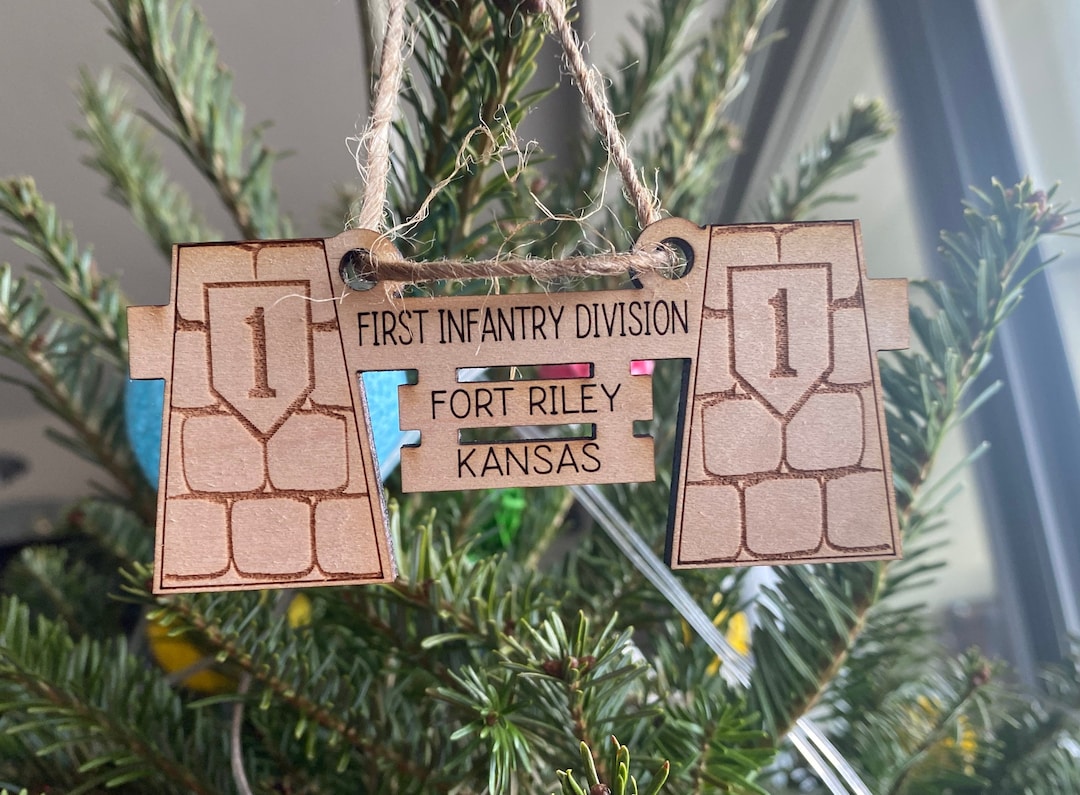 First Infantry Division Ornament, MD Size, Wood KANSAS the Big Red One ...