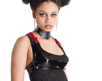 Harness top, gothic  bustier, cyberpunk gear by Plastik Wrap.