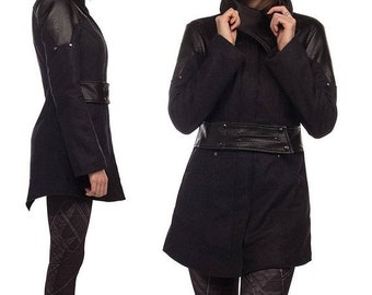 ON SALE Phoenix, tailored winter coat with asymmetrical neckline by Plastik Wrap.