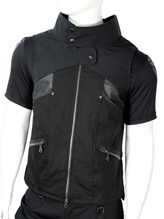 faux leather vest mens