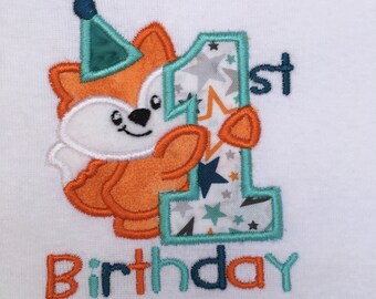 Onesie, fox onesie, first birthday, first birthday onesie, baby's first birthday