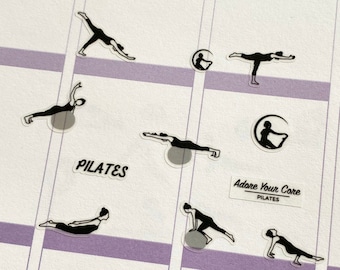 Pilates Stickers, Pilates Planner Stickers, Fitness Stickers, Pilates Bullet Journal Stickers, Work Out Stickers, Fitness Journal Stickers