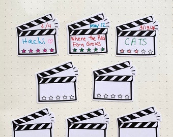 Movie Sticker Log, Movie Tracker, Movie Planner Sticker, Movie Bullet Journal Sticker Label, Video Log Sticker, Movie Journal Sticker