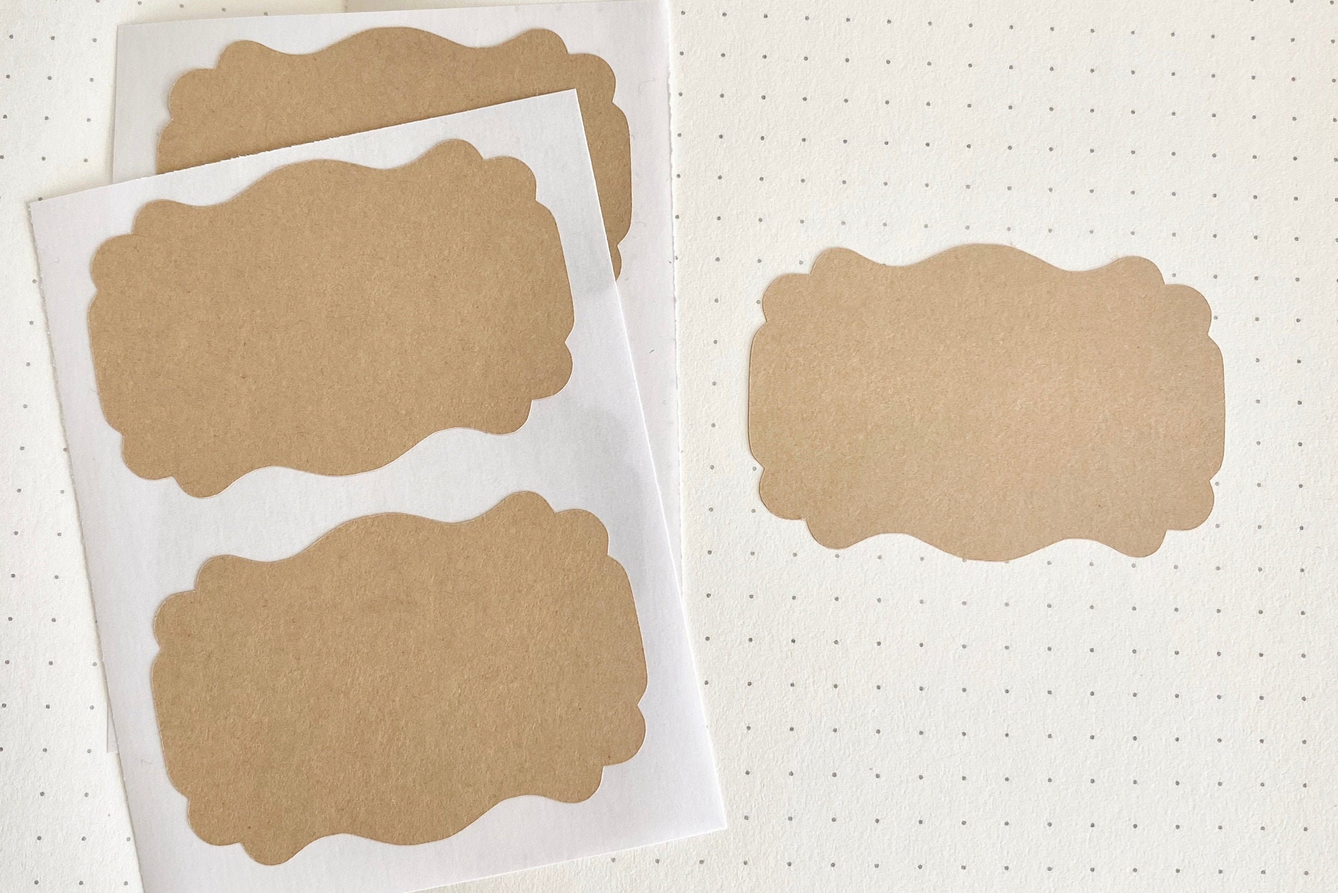 Brown Kraft Labels Blank Rectangle Label Flourish Sticker Etsy