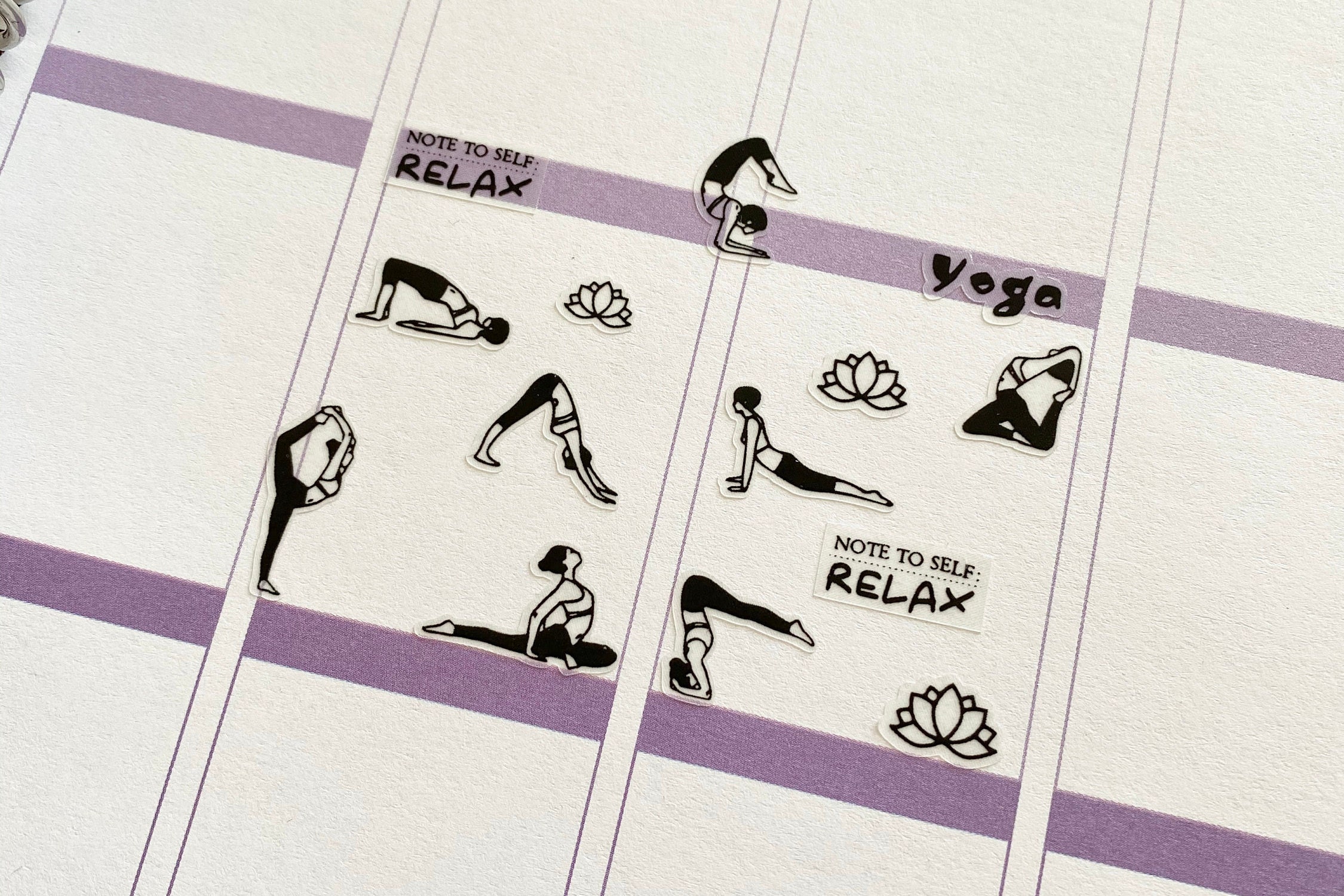 Yoga Stickers, Yoga Planner Stickers, Exercise Sticker, Fitness Journ…