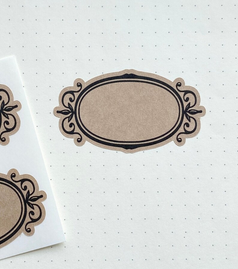 Oval Sticker Label Oval Kraft Label. Brown Kraft Sticker Etsy