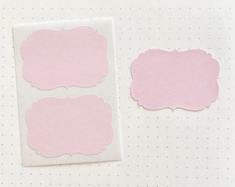 Pastel Pink Labels Blank, Fancy Flourish Sticker Labels, Rectangle Label Custom, Pink Sticker Labels