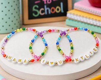 Girls Kids Rainbow Bracelet, Kids Necklaces, Preschool Gift, Kindergarten Bracelet Gift, Girls Gift,  Girls Birthday Gift