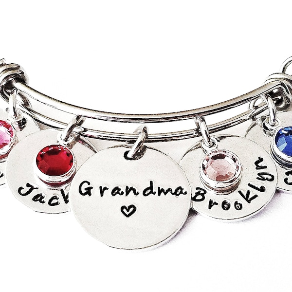 Nana Gift, Personalized Grandma Gift, Grandma Bracelet, Nana Bracelet, Birthstone Jewelry, Grandmother Gift, Grandma or Nana Gift