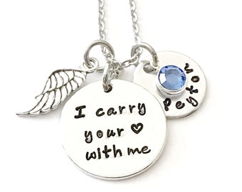 Personalized Memorial Necklace, Loss of Brother, Husband, Son, Sister, Custom Necklace, Remembrance Jewelry, Sympathy Gift for daughter
