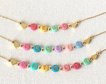 Girls Custom Name Necklace, Birthday Gift for Kids, Kids Jewelry, Toddler Jewelry, Stocking Stuffers, Personalized Jewelry