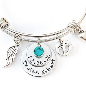 Sympathy Gift For Baby Loss, Custom Memorial Bracelet for Loss Of Child, Grief Gift, Miscarriage Gift, Gift for Daughter, Remembrance Gift