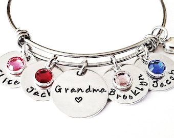 Nana Gift, Personalized Grandma Gift, Grandma Bracelet, Nana Bracelet, Birthstone Jewelry, Grandmother Gift, Grandma or Nana Gift