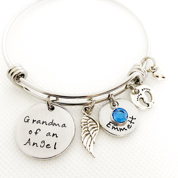 Loss of grandchild, Memorial Bracelet, Grandma of an Angel, Gift for Grandma, Remembrance Jewelry, Infant loss, In Memory of grandchild