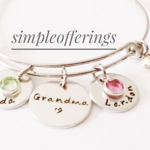 Personalized Grandma Bangle Bracelet Hand Stamped Grandma Bracelet, Grandma Gift, Grandma Jewelry, Nana Bracelet, Custom Grandma Gift image 7