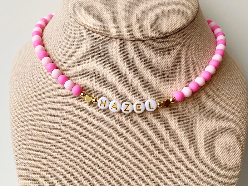 Kids Custom Beaded Name Necklace, Bright Colorful Beads Name Necklace, Childrens Jewelry, Girls Birthday Gift, Little Girls Easter Gift image 6