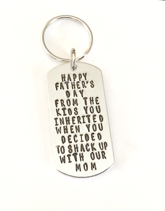 Special Stepdad Glass Top Key Chain Stepfather Personalized Father/'s Day Gift