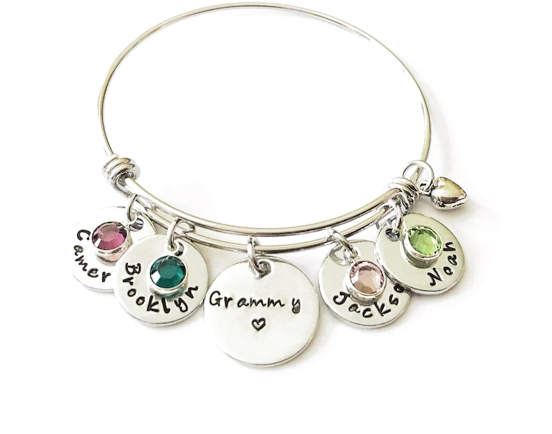 Personalized Grandma Bangle Bracelet Hand Stamped Grandma Bracelet, Grandma Gift, Grandma Jewelry, Nana Bracelet, Custom Grandma Gift image 6