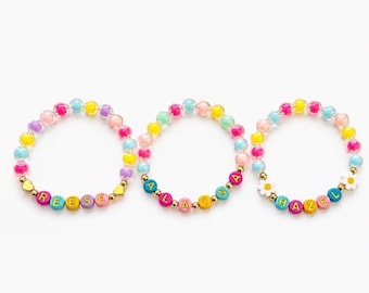 Personalized Name Bracelets for Kids - Girls Necklaces, First Day of School Gift, Girls Jewelry, Girls Birthday Gifts