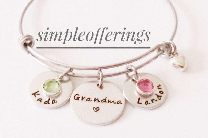 Personalized Grandma Bangle Bracelet Hand Stamped Grandma Bracelet, Grandma Gift, Grandma Jewelry, Nana Bracelet, Custom Grandma Gift image 8