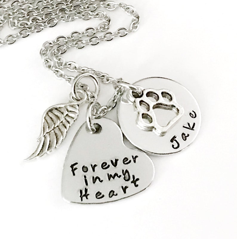 Personalized Pet Memorial Jewelry Pet Memorial Necklace Pet Etsy