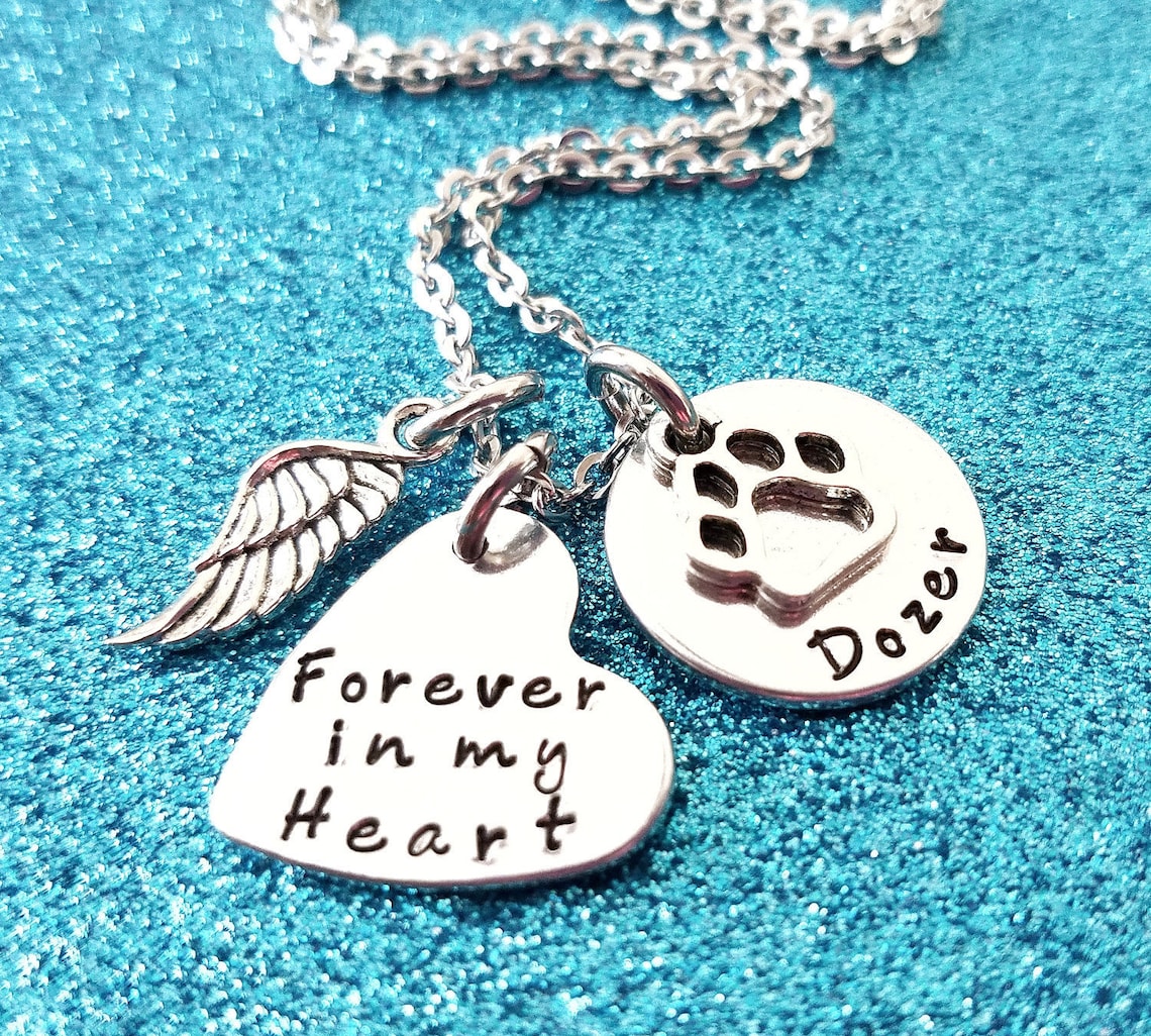Personalized Pet Memorial Jewelry Pet Memorial Necklace Pet Etsy