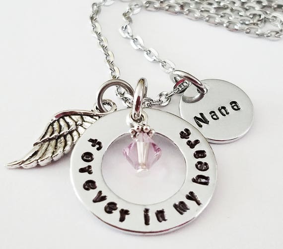 Forever in my Heart Memorial Necklace Memorial Gift Loss of Etsy