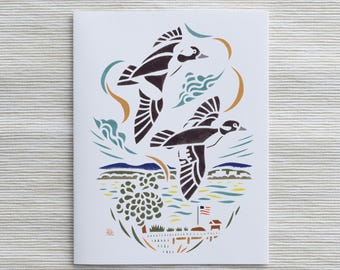 A2 Card  Buffleheads at Cheviot Park, German Town, Columbia County (SKU: BH021)