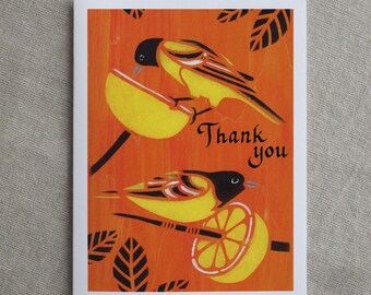 A2 Card Baltimore Oriole Thank You card (SKU: BGC006)