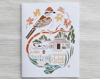 A2 Card Chipping Sparrow at Hammond Museum, North Salem, Westchester County (SKU: BH013)
