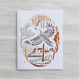 Carte A2 : Pic à ventre roux dans le sanctuaire d'Audubon de Rheinstrom Hill / Art du nord de l'État de New York / Art d'oiseau / Oiseau du nord-est / Cadeau pour ornithologue amateur