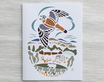 A2 Card: American Kestrel at Sky High Farm, Pine Plains, Dutchess County / Upstate New York Art / Bird Art / Gift for Birder