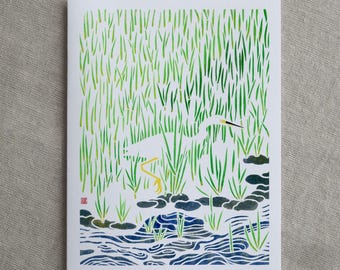 A2 Card Snowy Egret (SKU: BGC012)