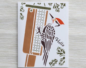 A2 Card Hello - Pileated woodpecker (SKU: BGC007)