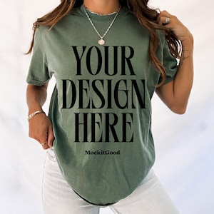 Maqueta de camiseta Moss Comfort Colors C1717 Maqueta de camiseta Moss Comfort Colors C1717 Maquetas de espalda Comfort Colors Maquetas POD Maqueta Printful