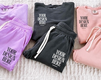 Comfort Colors 1469 Sweatpants Mockup Comfort Colors CC1469 Sweat Pants Mockup 1469 Pepper Mockups POD Mockups 1466 Peachy Mockups