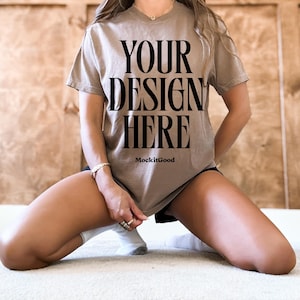 Espresso Comfort Colors C1717 T-Shirt Mockup Comfort Colors Espresso T Shirt Mockup C1717 Back Comfort Colors Mockup POD Mockups Real People