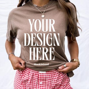 Comfort Colors Espresso C1717 T-Shirt Mockup Comfort Colors Brown Shirt Mockup C1717 Back Comfort Colors Mockups POD Mockups Printful Mockup