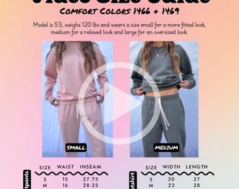Comfort Colors 1469 Video Size Chart 1466 Sweatshirt Video Size Chart Comfort Colors Oversized Size Charts Mockup 1469 Comfort Colors 1469