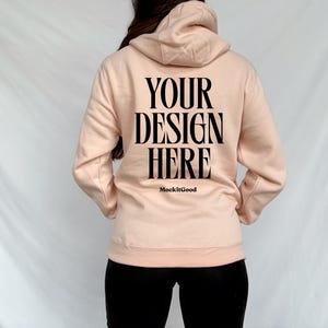 Lane Seven Mockup LS14001 Hoodie Pale Pink Pull Over Lane Seven 14001 Mockups Lane Seven Hoodie Mockups Real People POD Mockup Trendy Mockup