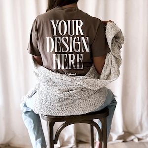 Comfort Colors Espresso C1717 T-Shirt Mockup Comfort Colors Brown Shirt Mockup C1717 Back Comfort Colors Mockups POD Mockups Printful Mockup