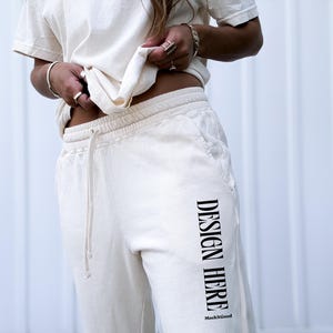 Ivory Comfort Colors 1469 Sweatpants Mockup Comfort Colors CC1469 Sweat Pants Mockup 1469 Oversized Mockups POD Mockups 1466 Mockups