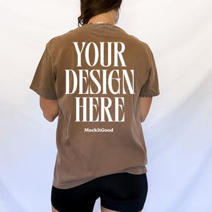 Comfort Colors Espresso C1717 T-Shirt Mockup Comfort Colors Brown Shirt Mockup C1717 Back Comfort Colors Mockups POD Mockups Printful Mockup