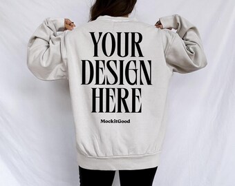 Lane Seven Mockup LS16004 Sweatshirt Lunar Rock Lane Seven 16004 Mockups Lane Seven Crewneck Mockups Real People POD Mockup Trendy Mockup