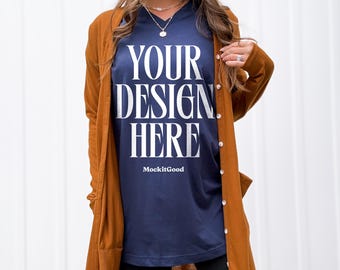 Bella Canvas 3005 VNeck Mockup Bella Canvas V Neck Shirt Mockup 3005 VNeck Bella Canvas Mockups POD Mockups Real People Mockups 3005 VNeck
