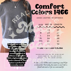 Comfort Colors 1466 Size Chart 1466 Sweatshirt Size Chart Comfort Colors Size Charts Mockup 1466  Comfort Colors Etsy Size Charts 1466